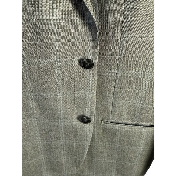 Michael Kors Men's Modern-Fit Poly-Blend Suit Jacket Lt Grey/Blue‎ Plaid 42R EUC - Picture 7 of 15
